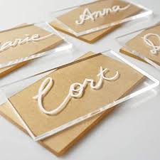 Then, you can give them out as favors to take home afterwards! Amazon Com Jinmury 50 Pcs Clear Acrylic Place Cards For Weddings Rectangle Acrylic Blanks Name Cards Diy Handwritten Calligraphy Escort Cards Seating Cards And Wedding Table Decor 3 1 2 X 2 Inch Home Kitchen