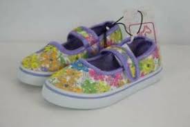 New Toddler Girls Tennis Shoes Size 5 Purple Flowers Mary