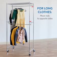 There are 295 clothes hanging rail for sale on etsy, and they cost $57.90 on average. Tatkraft Empire Heavy Duty Clothes Rail With 2 Hanging Rods And 2 Shelves L90xh195xd45 Cm Tatkraft