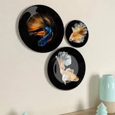 Black Ceramic Beautiful Fish Art Wall