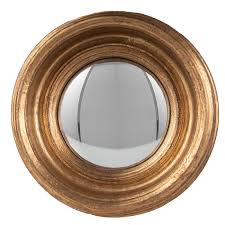 Gold Colored Plastic Round Large Mirror