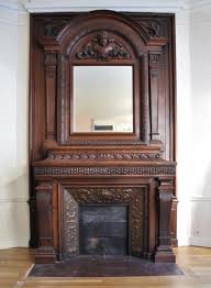 Style Fireplace In Walnut Wood