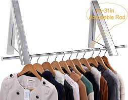 Human shoulders designed to facilitate the hanging of a coat, jacket, sweater, shirt, blouse or dress in a manner that prevents wrinkles, with a lower bar for the hanging of trousers or skirts. Bedee Wall Mounted Aluminum Folding Wall Hanger Clothes Hanger Rack Space Saving Cloth Folding Clothes Drying Rack Wall Mounted Coat Hanger Clothes Hanger Rack