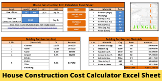 Each material in the list should include the quantity needed and a unique part number that can be used to identify the exact part or material to acquire. House Construction Cost Calculator Excel Sheet