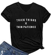 Selectees Women Cute Thick Things Graphic T Shirt Juniors V Neck Tops