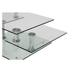 Square Clear Silver Motion Coffee Table