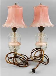 Pink Glass Boudoir Lamps