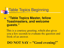 ppt table topics powerpoint