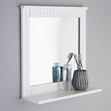 Maine White Bathroom Wood Frame Mirror