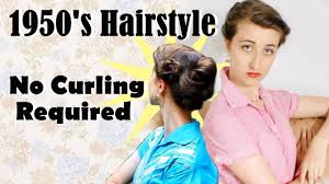 The 1950s was the time when women experimented with new styles and cultures. 1950 S Updo For Long Hair That Doesn T Require Curling Vintage Hairstyle For Straight Hair Youtube