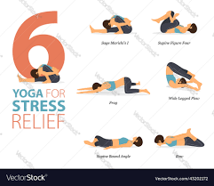 6 yoga poses for stress relief concept