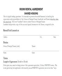 Roommate Rental Agreement Template House Free Contract Rent