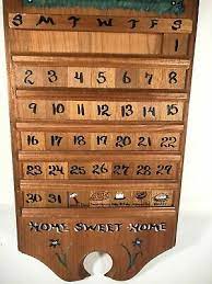 Vintage Wood Perpetual Calendar Wall