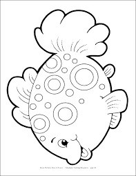 Printable Fish Coloring Pages Fishing Rainbow Template Clown