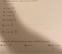 solve each equation for y without the