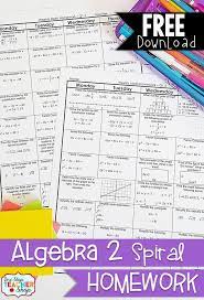 Algebra 2 Spiral Review Weekly
