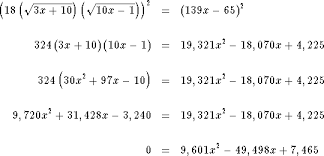 Equations Containing Variables Under
