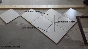 how to template for diagonal tile cuts