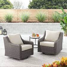 Wicker Swivel Glider With Patio Covers