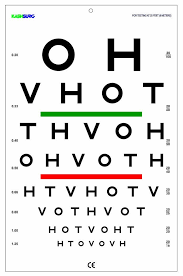 Hotv Distance Eye Chart With Red Green Lines 20 Ft