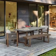 portside concrete outdoor dining table