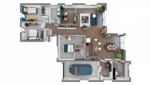 plan de maison 3 chambres modèle dh 136