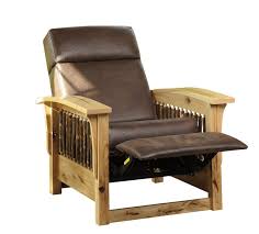 rustic recliner with bark amish