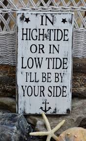 Anchor Beach Sign In High Tide Or Low Tide Wood Hand