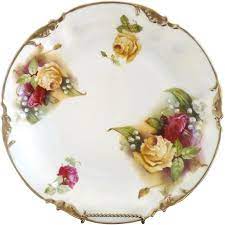 es prussia yellow rose plate lily of