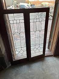 Antique Leaded Glass Cabinet Doors