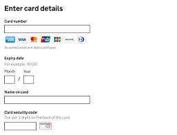 payment card details gov uk design system