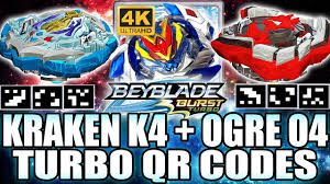 Check all these codes here now. Qr Codes Kraken K4 Ogre O4 In 4k Beyblade Burst Turbo App Youtube