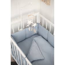 blue baby linen flax crib per