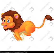 cute lion cartoon running royalty