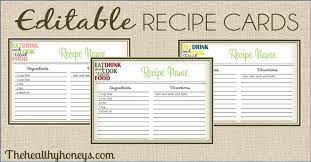 recipe cards printables templates