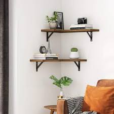 2 tier corner floating shelf wall mount