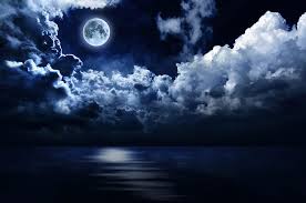 sea moon blue moonlight nature
