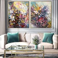 Set Of 2 Large Canvas Paintings Fl