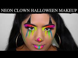 neon clown halloween makeup you