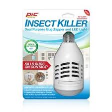 Pic 4207 Pic Insect Killer Dual Purpose Bug Zapper With Led Light Bulb Catch Tray Wlm8 98007