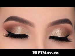 golden glitter eye makeup tutorial