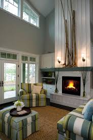 how to decorate a tall fireplace wall