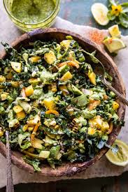 mango kale chopped salad with cilantro