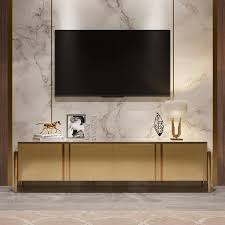 Salley Champagne Tv Stand Post Modern