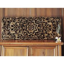 Fl Carved Wooden Wall Art Panel