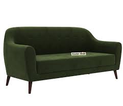 3 Seater Fabric Sofa Dark Olive Green