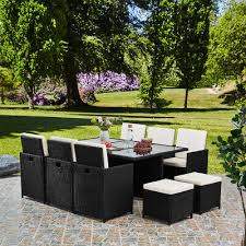 11 Piece 10 Seater Rattan Cube Dining