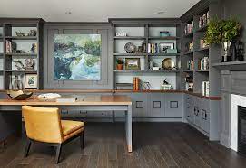 25 trendy gray home offices combining