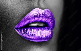 purple lipstick closeup violet metal