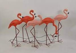 27 X 44 Five Pink Flamingos Coastal